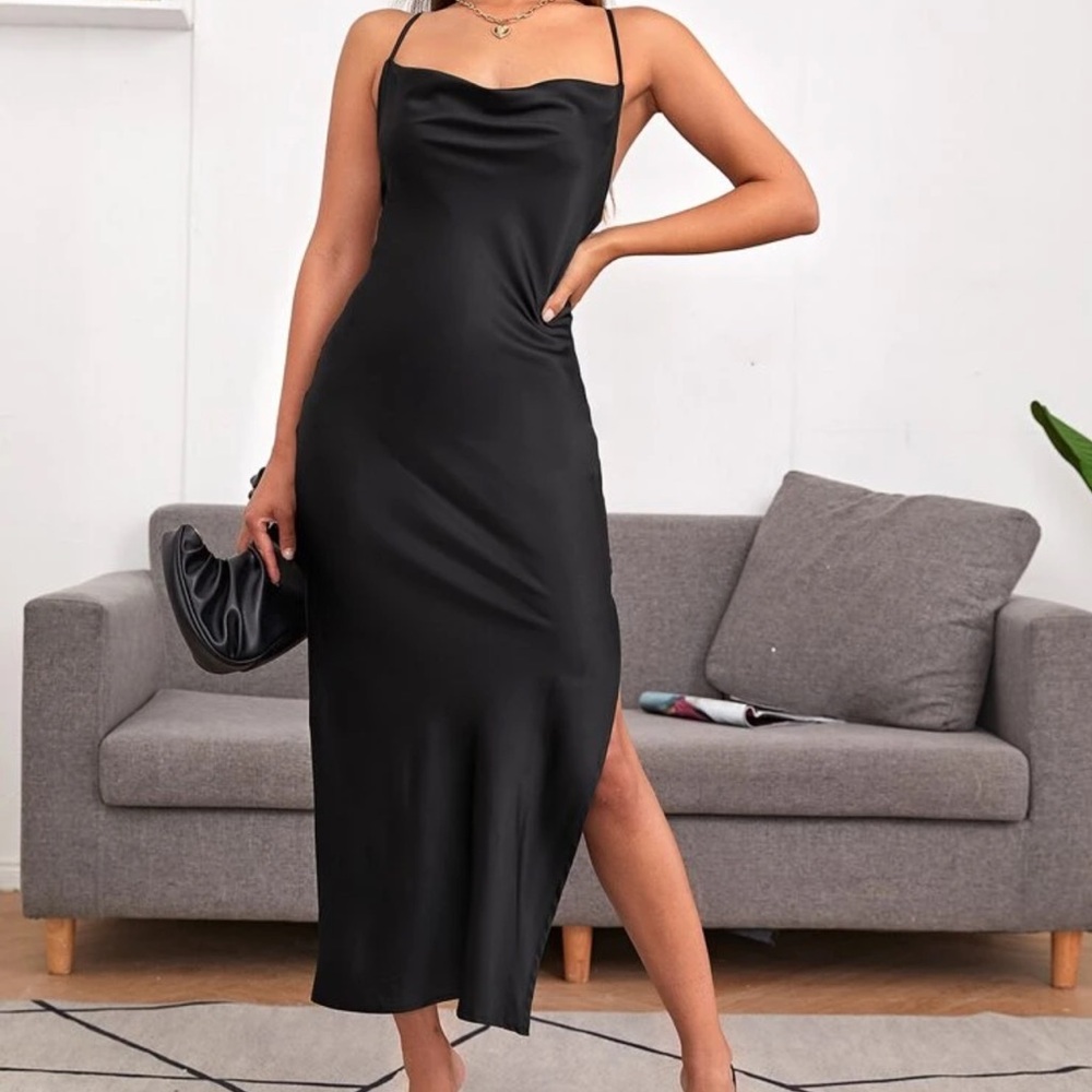 Shein Criss Cross High Split Dress